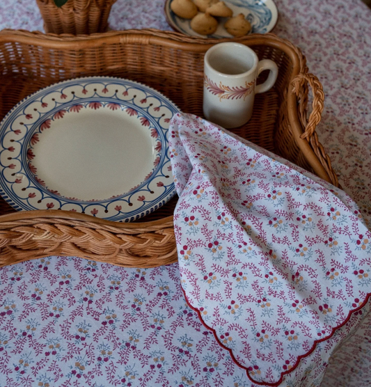 Red Floral Napkin Set