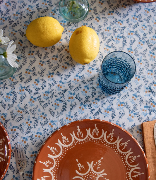 Blue Floral Table Cloth