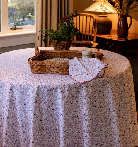 Red Floral Table Cloth