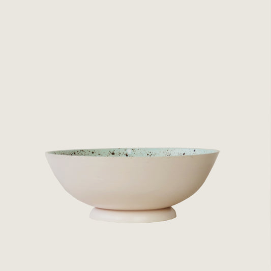 Aqua Spotted Large Bowl