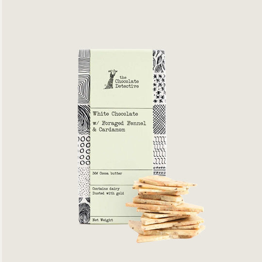 White Broken Chocolate with Foraged Fennel & Cardamom