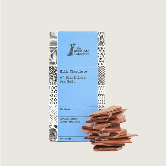 Golden Broken Milk Chocolate with Blackthorn Scottish Sea Salt
