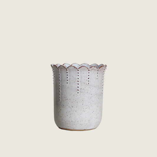 Grey Scalloped Vase