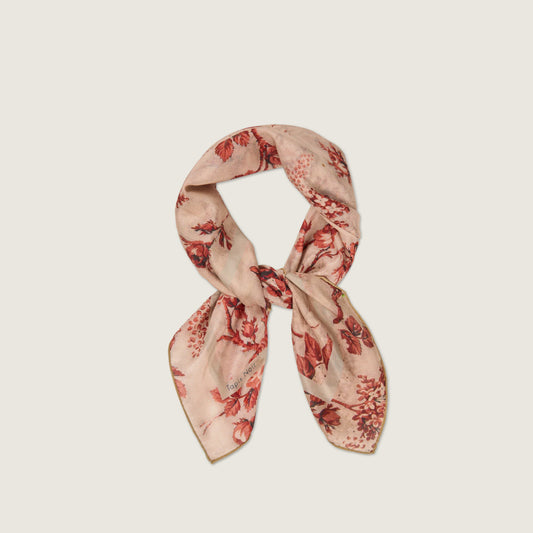 Red Flower Toile Scarf