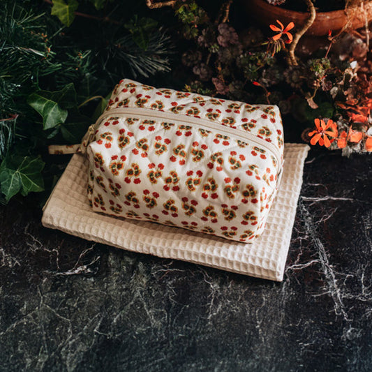 Quilted Cosmetic Zip Bag